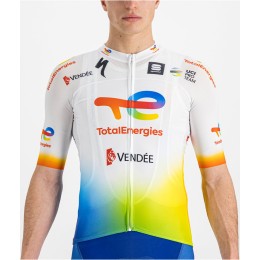 Maglia da ciclismo Team TotalEnergies 2022 manica corta (cerniera lunga) squadra di ciclismo professionale