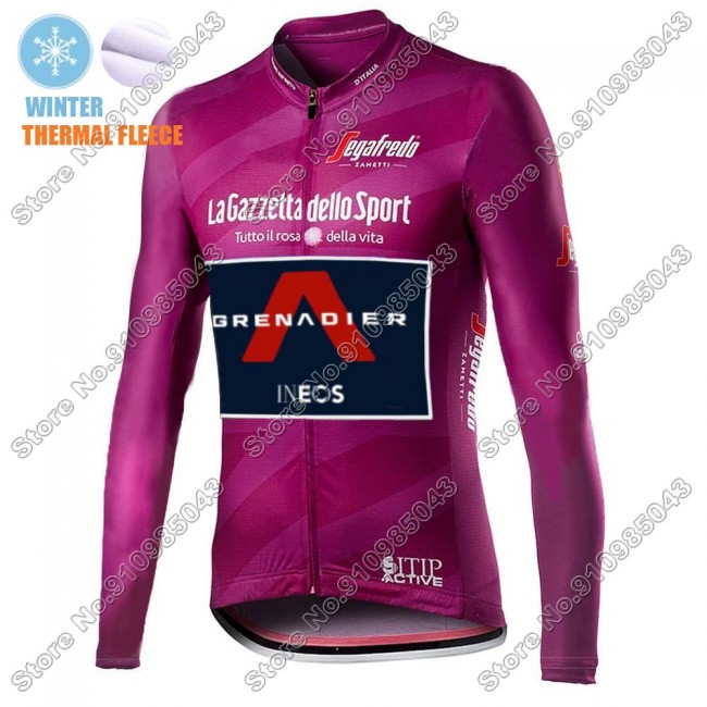 Winter Thermal Fleece Men Giro D'italia INEOS Grenadier 2021 Maglia Ciclismo Manica Lunga 9964-NKM Winter Thermal Fleece Men Giro D'italia INEOS Grenadier 2021 Maglia Ciclismo Manica Lunga 9964-NKM