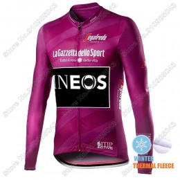 Winter Thermal Fleece Men Giro D'italia INEOS 2021 Maglia Ciclismo Manica Lunga 5463-MUB