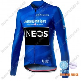 Winter Thermal Fleece Men Giro D'italia INEOS 2021 Maglia Ciclismo Manica Lunga 3644-BNT