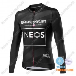 Winter Thermal Fleece Men Giro D'italia INEOS 2021 Maglia Ciclismo Manica Lunga 9526-BNZ