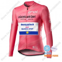 Winter Thermal Fleece Men Giro D'italia Quick Step 2021 Maglia Ciclismo Manica Lunga 8126-PPF