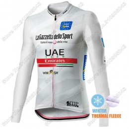Winter Thermal Fleece Men Giro D'italia Uae Emirates 2021 Maglia Ciclismo Manica Lunga 3838-AOE