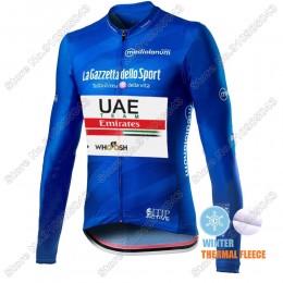 Winter Thermal Fleece Men Giro D'italia Uae Emirates 2021 Maglia Ciclismo Manica Lunga 2853-CYR