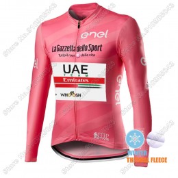 Winter Thermal Fleece Men Giro D'italia Uae Emirates 2021 Maglia Ciclismo Manica Lunga 2003-NCO